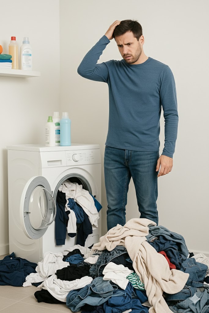 Fixar technician inspecting washing machine